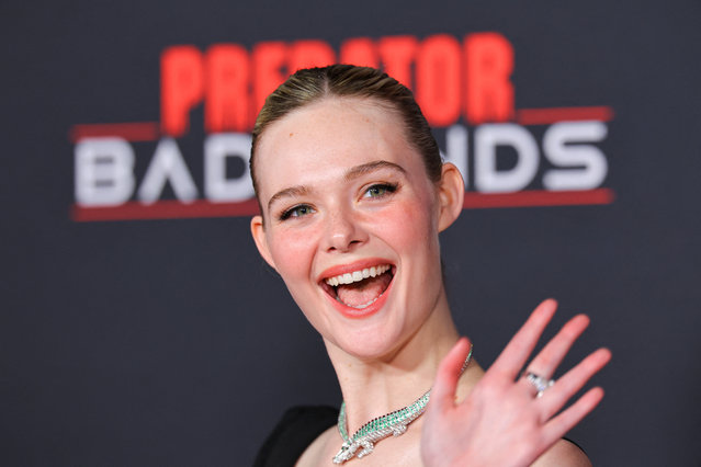 Cast member Elle Fanning attends the red carpet for the world premiere of 20th Century Studios “Predator: Badlands” in Hollywood, Los Angeles, California, U.S., November 3, 2025. (Photo by Mike Blake/Reuters)