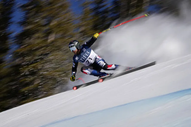 Isaiah Nelson of United States skis during a men's World Cup downhill training run Wednesday, November 29, 2023, in Beaver Creek, Colo. (Photo by Robert F. Bukaty/AP Photo)