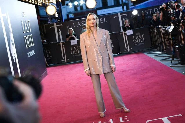 Jodie Comer attends the UK premiere of 20th Century Studios' “The Last Duel” at the Odeon Luxe Leicester Square on September 23, 2021 in London, England. (Photo by Gareth Cattermole/Getty Images for Disney)