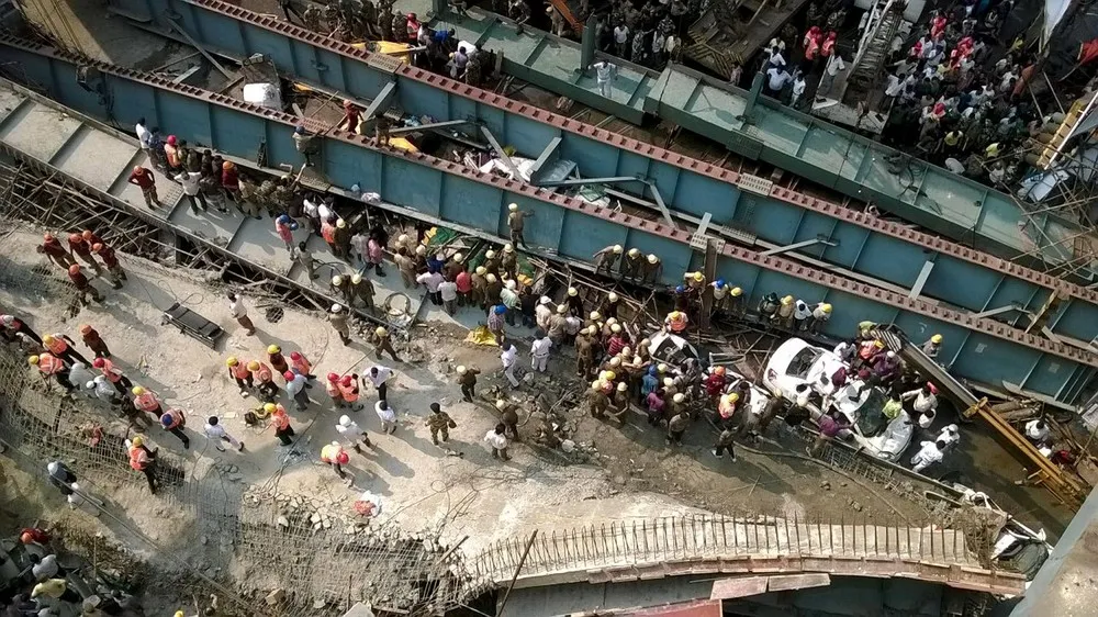 Collapsed Overpass in India