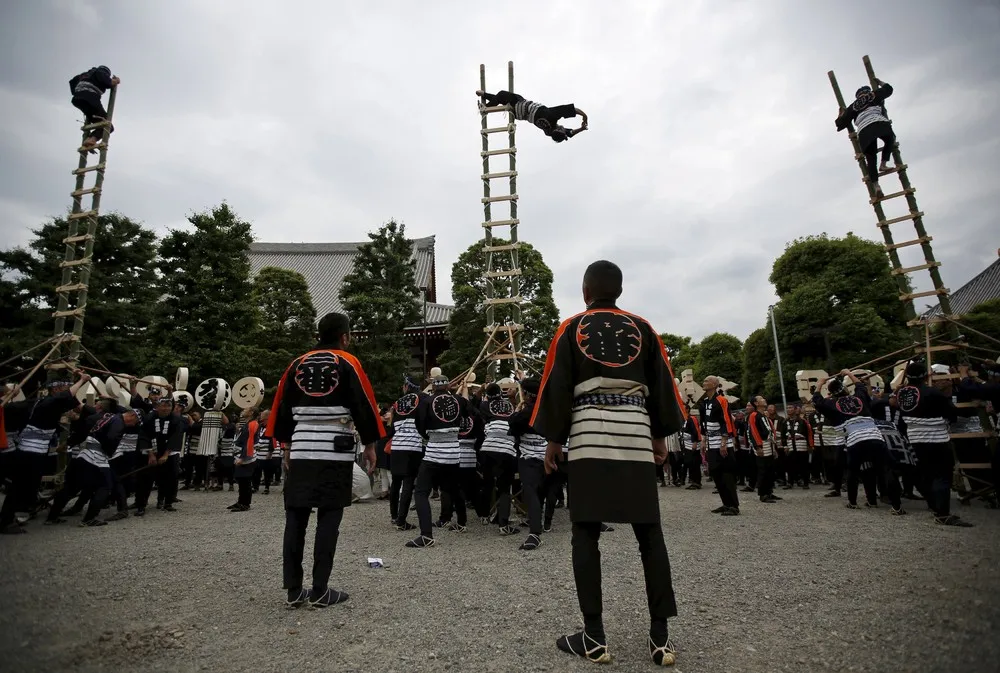 A Memorial Service for Firefighters at Sensoji Temple in Tokyo