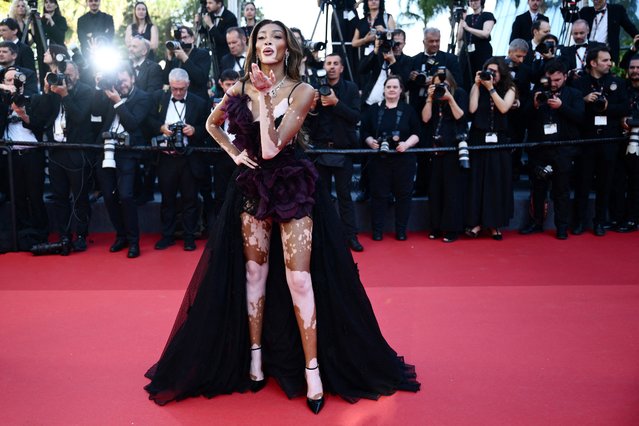 Canadian model Winnie Harlow arrives for the screening of the film “Le Comte de Monte-Cristo” (The Count of Monte-Cristo) at the 77th edition of the Cannes Film Festival in Cannes, southern France, on May 22, 2024. (Photo by Christophe Simon/AFP Photo)