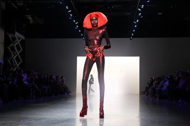 A model presents a creation from the latest collection by The Blonds during fashion week in New York City, New York, U.S., February 16, 2022. (Photo by Caitlin Ochs /Reuters)