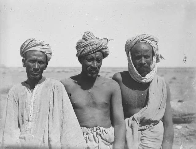 Following later excavations in Egyptian sites like Reqaqnah, Beit Khallaf and Abydos, Garstang came to Meroë, an ancient city on the banks of the Nile situated in what is now Sudan. Here: Three of Garstang’s Sudanese excavators, 1910. (Photo by Garstang Museum of Archaeology)