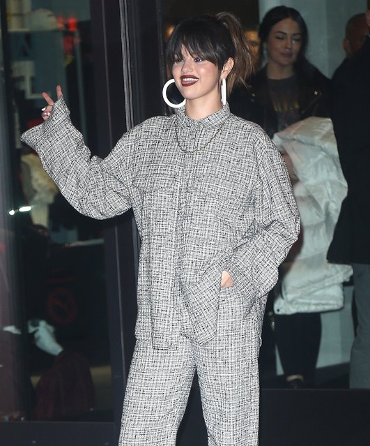Selena Gomez seen leaving the Puma store in New York on January 14, 2020. (Photo by The Mega Agency)