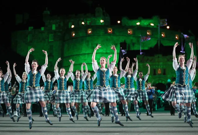 Highland dancers perform on the Esplanade during the Royal Edinburgh Military Tattoo at Edinburgh Castle in Edinburgh, Scotland on August 17, 2017. (Photo by Jane Barlow/PA Wire)