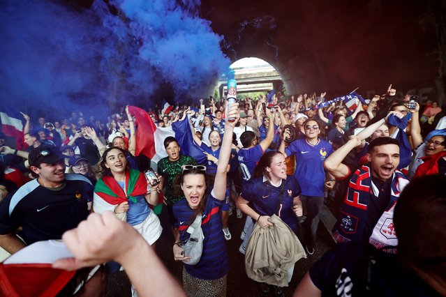 France fans walk towards the stadium before the Women’s Euro 2025 match between Netherlands and France at St Jakob-Park in Basel, Switzerland on July 13, 2025. The Netherlands manager Andries Jonker had maintained that ‘on some days miracles happen’ but this was not one of them. (Photo by Stéphane Mahé/Reuters)