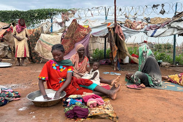Women do laundry at the Renk transit center, which hosts more than 12,000 people fleeing the war in Sudan, in Renk, South Sudan, Saturday, August 9, 2025. (Photo by Adlai Coleman/AP Photo)