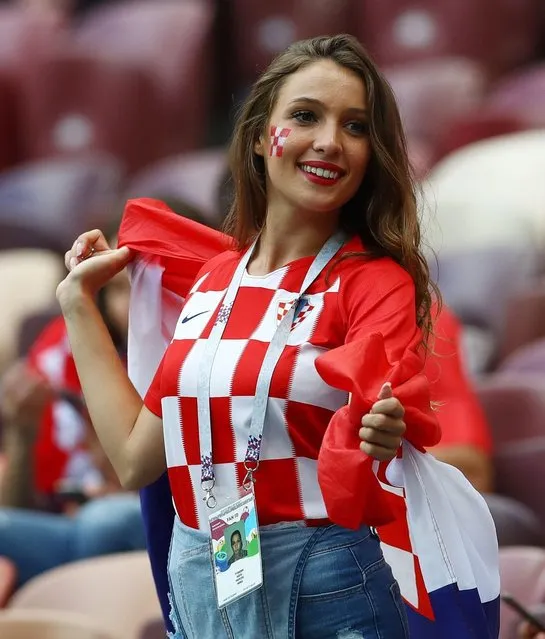 A Croatia fan poses before the Russia 2018 World Cup semi- final football match between Croatia and England at the Luzhniki Stadium in Moscow on July 11, 2018. (Photo by Kieran McManus/BPI/Rex Features/Shutterstock)