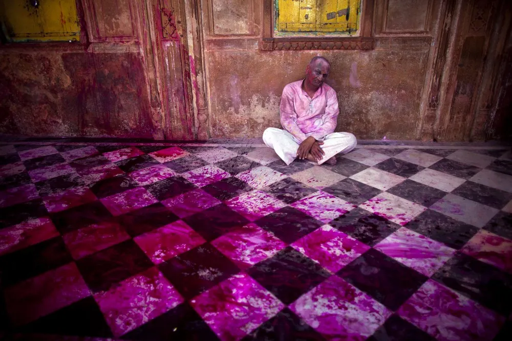 Hindu Devotees Celebrate Holi Festival In India.