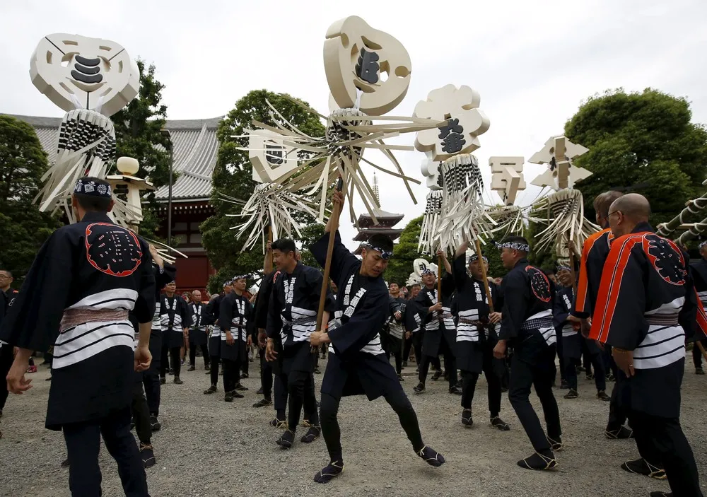 A Memorial Service for Firefighters at Sensoji Temple in Tokyo