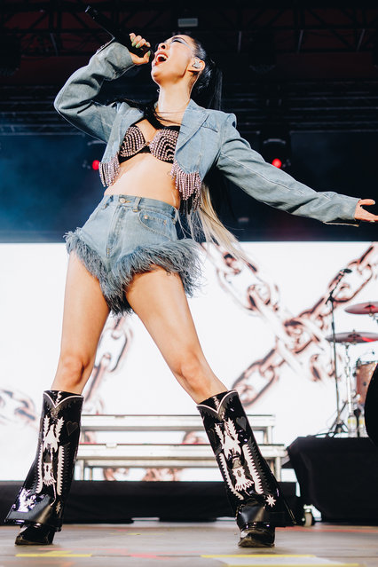 Japanese-British singer-songwriter Rina Sawayama performs onstage at the Gobi Tent during the 2022 Coachella Valley Music And Arts Festival on April 16, 2022 in Indio, California. (Photo by Rich Fury/Getty Images for Coachella)