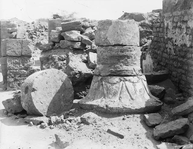 Meroë had lain undisturbed for 2,000 years before Garstang began his excavations. Here: Decorated column capital, found at the Amun temple, 1910. (Photo by Garstang Museum of Archaeology)