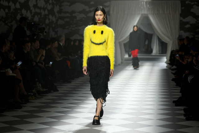 Models present creations from the Moschino Fall-Winter 2024/2025 collection during Fashion Week in Milan, Italy, on February 22, 2024. (Photo by Claudia Greco/Reuters)