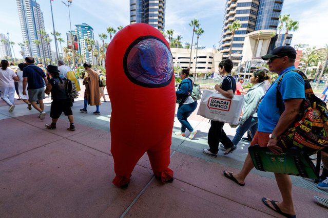 An attendee arrives in costume for the opening day of Comic-Con International in San Diego, California, on July 24, 2025. (Photo by Mike Blake/Reuters)