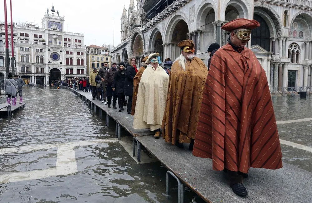 High Water Swamps Venice as Carnival Season Opens