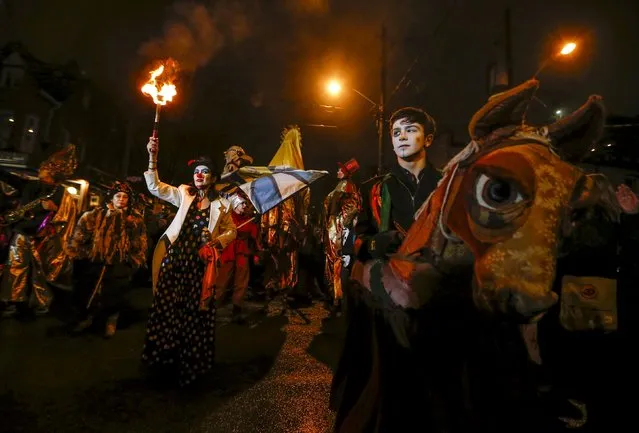 Performers take part in the 26th Annual Kensington Market Winter Solstice Parade in Toronto, December 21, 2015. (Photo by Mark Blinch/Reuters)
