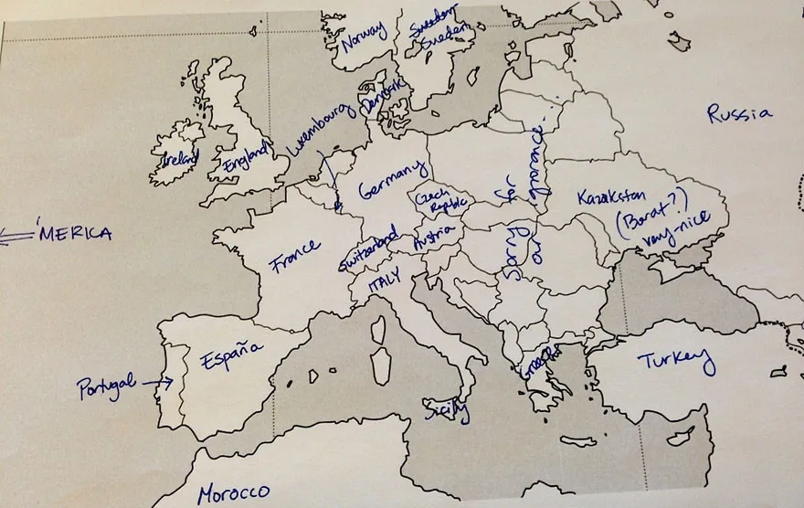 Americans Try to Place European Countries on a Map Part 1