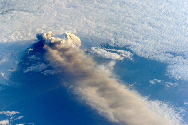 The Pavlof Volcano, in the Aleutian Islands. (Photo by NASA)