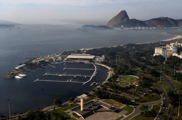 An aerial view shows the Marina da Gloria, which will host the sailing at the 2016 Rio Olympics, in Rio de Janeiro, Brazil, July 16, 2016. (Photo by Ricardo Moraes/Reuters)