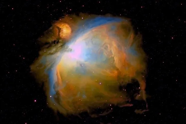 Orion Nebula. These amazing pictures of nebula thousands of light years from Earth have been captured by an amateur astronomer Dr. Dennis Roscoe snapped the beautiful celestial formations from his own personal observatory. His telescope looks into deep space at the nebula, which show both the birth and death of stars, like our very own Sun. (Photo by Dennis Roscoe/Caters News)