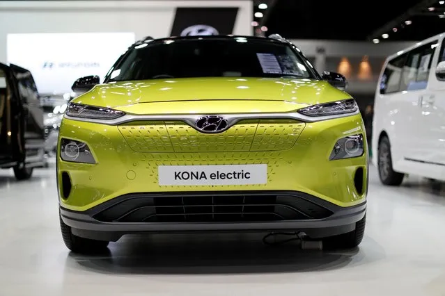 Hyundai Kona Electric is seen during the media day of the 41st Bangkok International Motor Show after the Thai government eased measures to prevent the spread of the coronavirus disease (COVID-19) in Bangkok, Thailand on July 14, 2020. (Photo by Jorge Silva/Reuters)