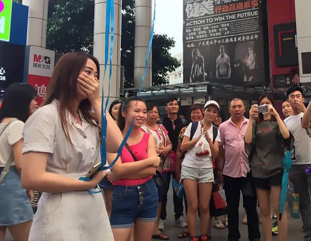 Mumu responding to the student's confession in Guangzhou, capital of South China's Guangdong Province on September 6, 2016.