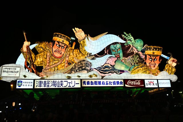 The Aomori Nebuta Festival begins with people marching alongside the “Nebuta” floats on August 2, 2025 in Aomori, Japan. (Photo by The Asahi Shimbun via Getty Images)