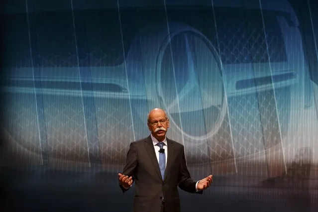 Daimler CEO Dieter Zetsche addresses media during the first press day ahead of the 85th International Motor Show in Geneva March 3, 2015. REUTERS/Arnd Wiegmann