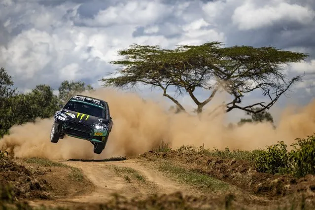 Oliver Solberg and Elliott Edmondson in action during the third round of the WRC World Rally Car Championship in Nairobi, Kenya on March 27, 2024. (Photo by Nikos Katikis/DPPI/Rex Features/Shutterstock)