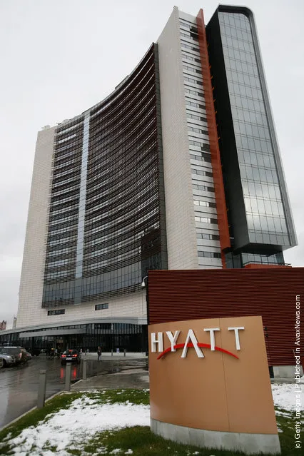 A general view of the Hyatt hotel in Yekaterinburg, Russia