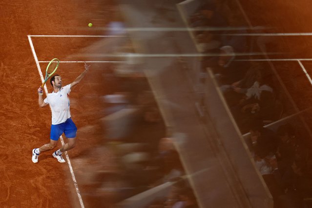 France's Richard Gasquet in action during his second round match against Italy's Jannik Sinner at the French Open on May 29, 2024. (Photo by Lisi Niesner/Reuters)