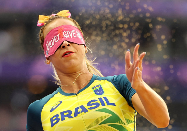 Lorena Silva Spoladore of Brazil in action during women's long jump T11 final in Saint-Denis, France on August 30, 2024. (Photo by Umit Bektas/Reuters)