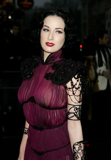 Dita Von Teese arrives at The Shockwaves NME Awards 2005 at Hammersmith Palais on February 17, 2005 in London. (Photo by MJ Kim)