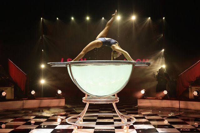 Performer on stage during the ABOUT YOU Fashion Circus as part of the Berlin Fashion Week SS25 on July 04, 2024 in Berlin, Germany. (Photo by Andreas Rentz/Getty Images for ABOUT YOU Fashion Week)