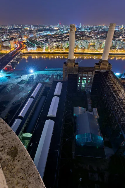 Battersea Power Station. The view from the top of one of the chimneys, prior to its redvelopment. (Photo by Marc Explo)