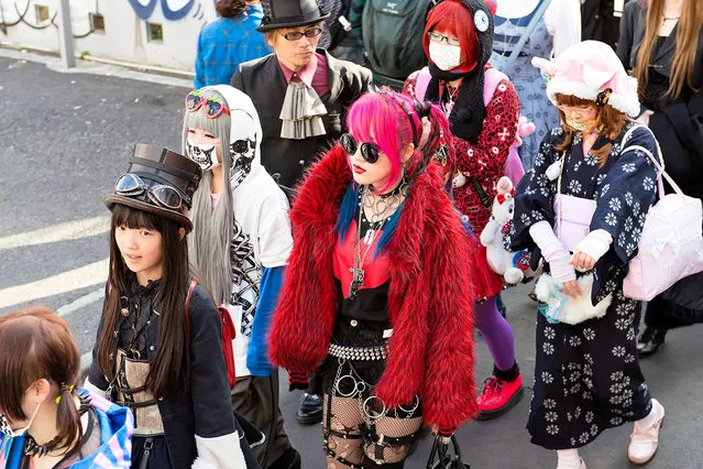 A group of participants in the 15th Harajuku Fashion Walk street fashion event in Tokyo. (Photo by Tokyo Fashion)