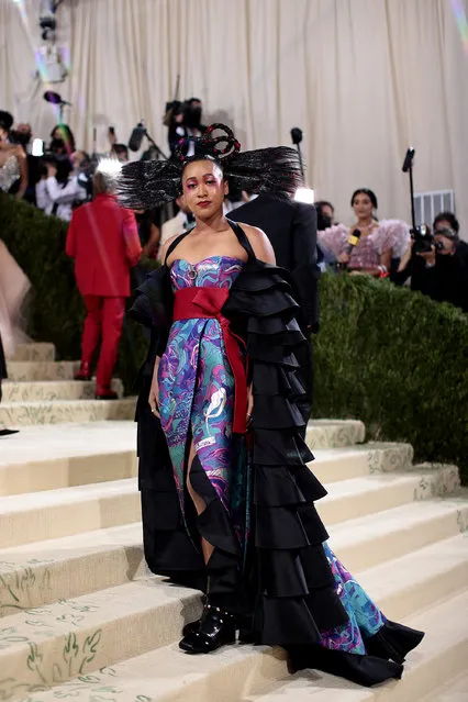 Co-chair tennis superstar Naomi Osaka attends The 2021 Met Gala Celebrating In America: A Lexicon Of Fashion at Metropolitan Museum of Art on September 13, 2021 in New York City. (Photo by Dimitrios Kambouris/Getty Images for The Met Museum/Vogue)