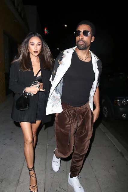 Canadian couple, actress and model Shay Mitchell and TV actor Matte Babel were pictured arriving at Drake's Birthday Party in Los Angeles, CA. on October 23, 2021. (Photo by Backgrid USA)