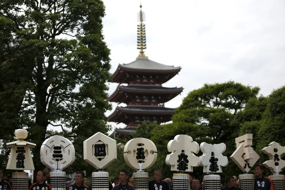 A Memorial Service for Firefighters at Sensoji Temple in Tokyo