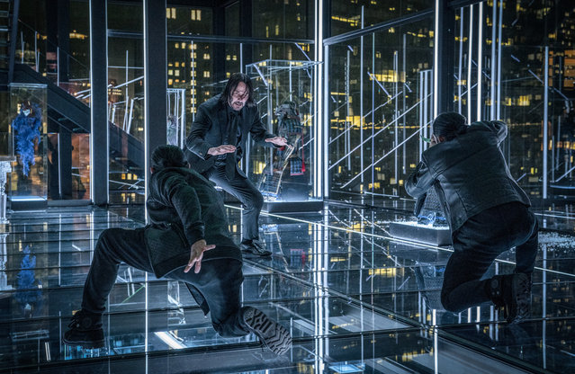 This image released by Lionsgate shows Keanu Reeves in a scene from the film, “John Wick: Chapter 3 – Parabellum”. (Photo by Niko Tavernise/Lionsgate via AP Photo)