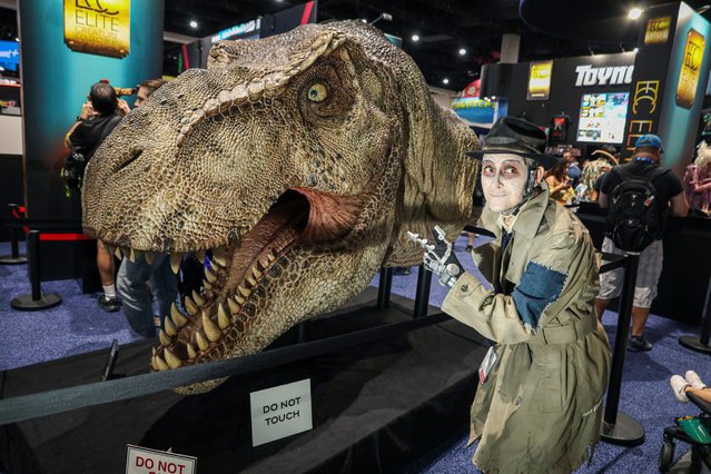 A cosplayer poses for a photo during Comic-Con International in San Diego, California on July 27, 2024. (Photo by Sandy Huffaker/Reuters)