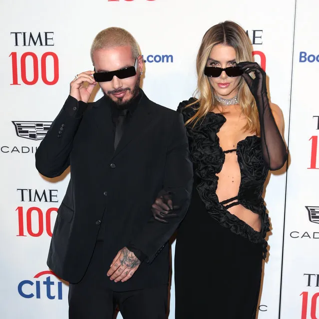 Colombian singer José Álvaro Osorio Balvín, known professionally as J Balvin Argentinian model Valentina Ferrer attend Time 100 Gala in New York City on June 8, 2022. (Photo by Christopher Peterson/Splash News and Pictures)