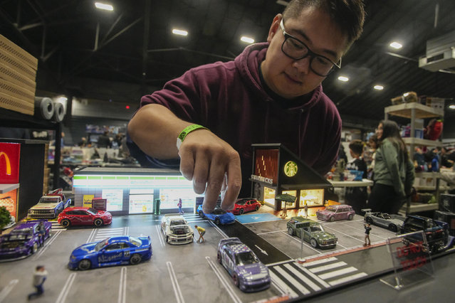 Miniature model kits are displayed at the Vancouver Comic and Toy Show in Vancouver, British Columbia on October 21, 2023. The Vancouver Comic and Toy Show, a two-day event over the weekend, features a vast array of collectible toys, superhero memorabilia, comic books, and pop culture items, drawing thousands of collectors and enthusiasts. (Photo by Xinhua News Agency/Rex Features/Shutterstock)