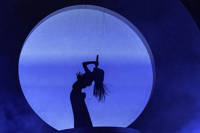 The Marías' lead singer Maria Zardoya performs during the first weekend of the Coachella Valley Music and Arts Festival at the Empire Polo Club in Indio, Calif., April 11, 2025. (Photo by Amy Harris/Invision/AP Photo)