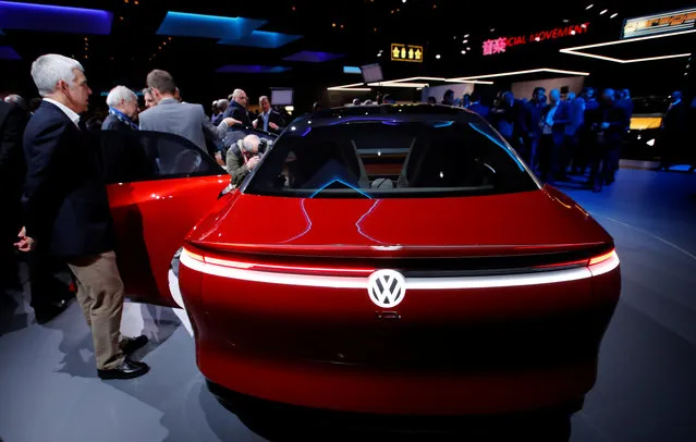 The I.D. Vizzion car model from Volkswagen is presented during the press day at the 88th Geneva International Motor Show in Geneva, Switzerland on Tuesday, March 6, 2018. (Photo by Denis Balibouse/Reuters)