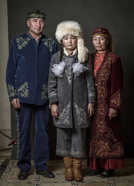 Nurgaiv Rys, Aisholpan Nurgaiv and Almagul Kuksygyen pose during a portrait session on day four of the 13th annual Dubai International Film Festival held at the Madinat Jumeriah Complex on December 10, 2016 in Dubai, United Arab Emirates. (Photo by Gareth Cattermole/Getty Images for DIFF)