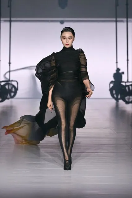 Chinese actress Fan BingBing walks the runway during the Mugler Womenswear Spring/Summer 2024 show as part of Paris Fashion Week on October 02, 2023 in Paris, France. (Photo by Splash News and Pictures)