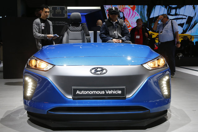 Hyundai Autonomous Vehicle is seen during the 87th International Motor Show at Palexpo in Geneva, Switzerland March 7, 2017. (Photo by Arnd Wiegmann/Reuters)