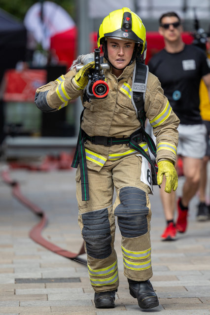 Watford town centre hosted firefighters from across the UK and Europe in the British Firefighter Challenge on July 26, 2025. The annual event pushes crews to their limits and raises funds for charities that support emergency services. (Photo by Toby Shepheard/The Times)
